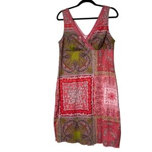 Y2K Zhilaration Pink paisley beaded lace babydoll cami Dress Size XL